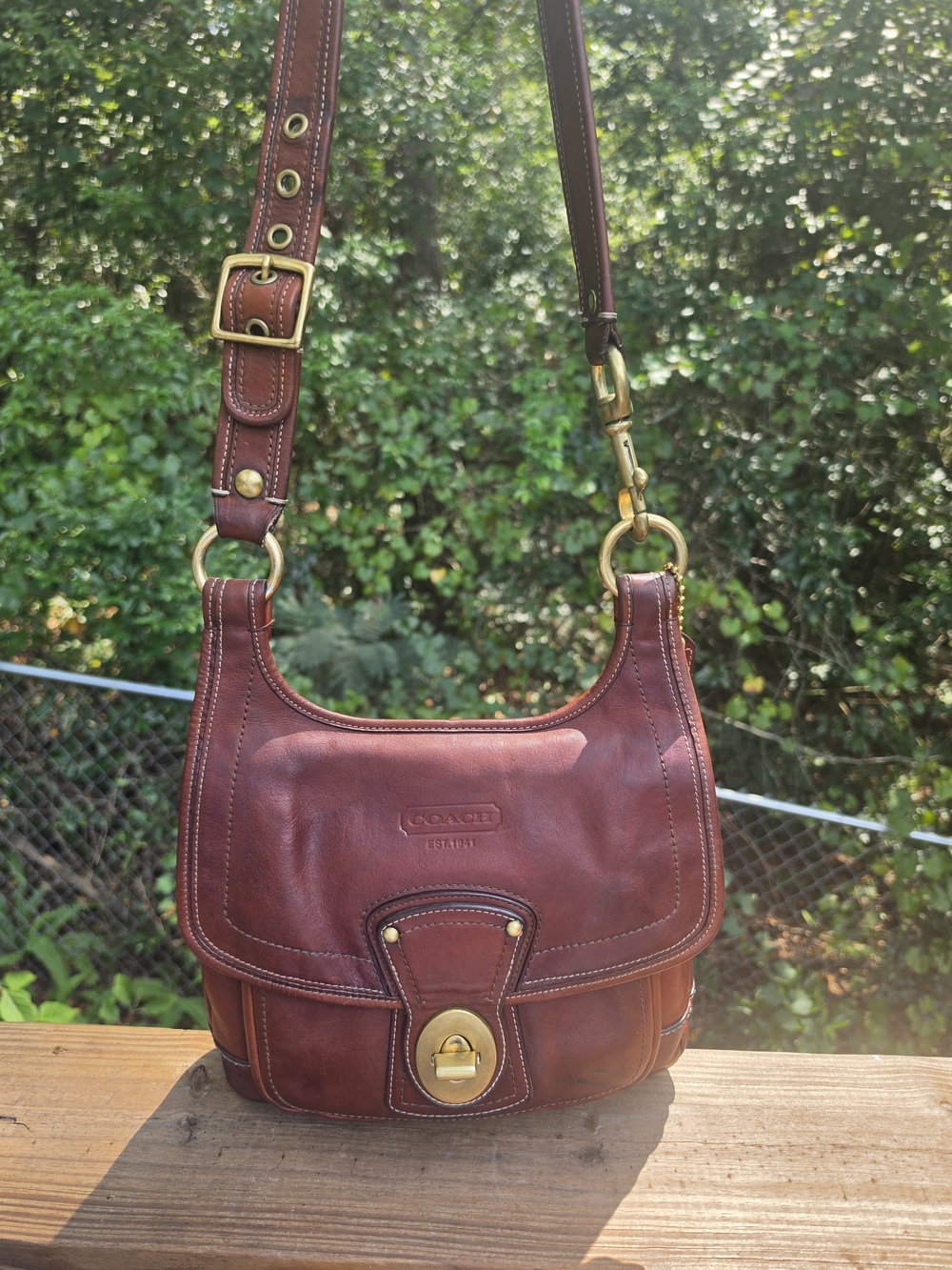 Restored Vintage Coach Legacy Hippie In Whiskey Leather